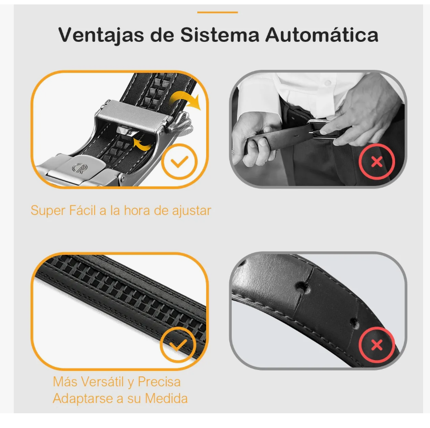 Foto 6 pulgar | Cinturón Hombre Cuero Cinto C/hebilla Automática Ajustable