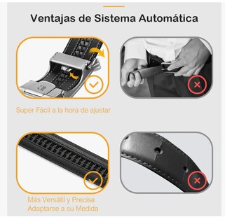 Foto 5 | Cinturón Hombre Cuero Cinto C/hebilla Automática Ajustable