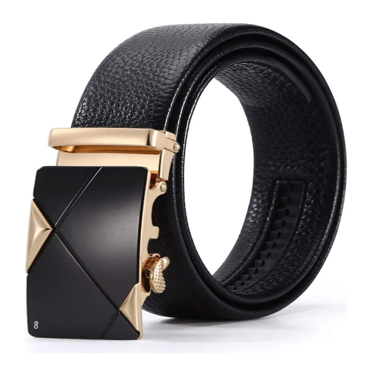 Foto 1 | Cinto Negro De Elegante Cuero Hombre, Hebilla Automática.  Eo Safe Imports Esi-19366 Negro