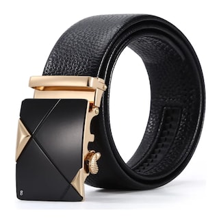 Foto 1 | Cinto Negro De Elegante Cuero Hombre, Hebilla Automática. Eo Safe Imports Esi-19366 Negro