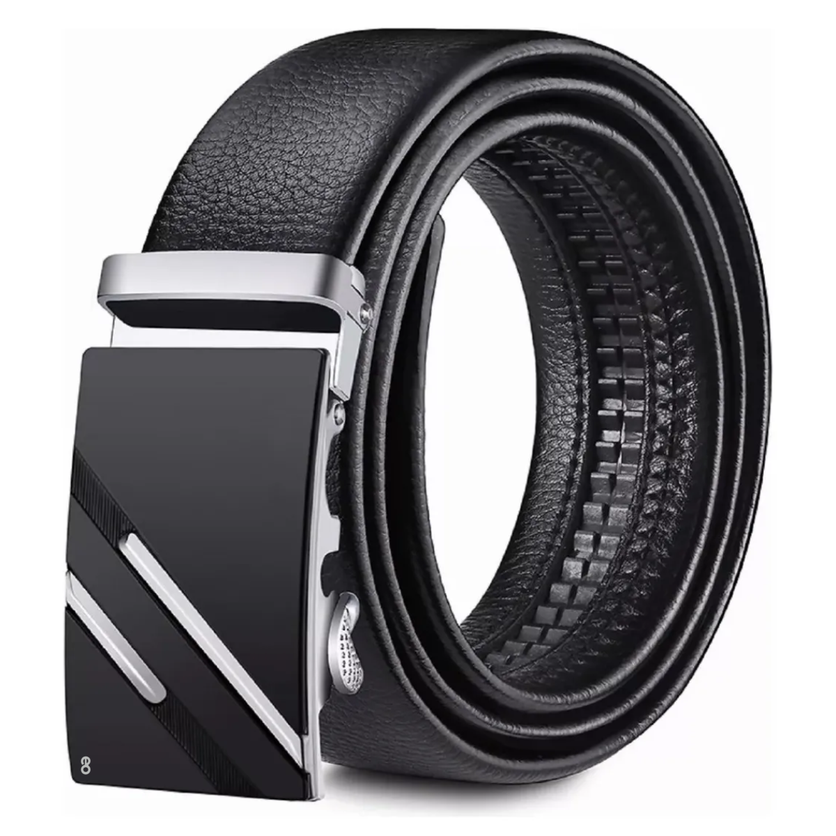 Foto 1 | Cinto Negro De Elegante Cuero Hombre, Hebilla Automática. Eo Safe Imports Esi-19365 Negro