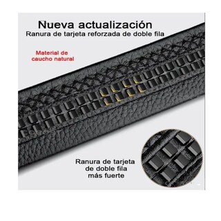Foto 2 | Cinto Negro De Elegante Cuero Hombre, Hebilla Automática. Eo Safe Imports Esi-19365 Negro