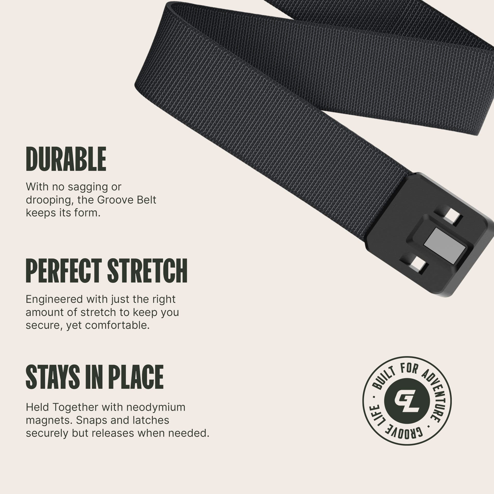 Foto 4 pulgar | Cinturón Belt Groove Life Groove Negro/stone Para Hombre, Tamaño Pequeño - Venta Internacional.