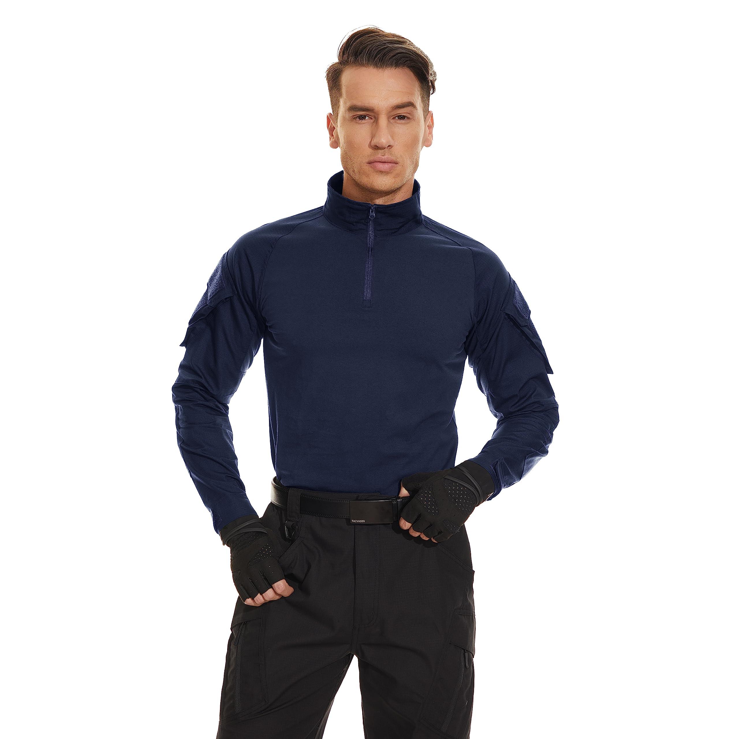 Foto 3 pulgar | Camisa Tacvasen Army Para Hombre De Manga Larga Táctica Azul Marino L - Venta Internacional.