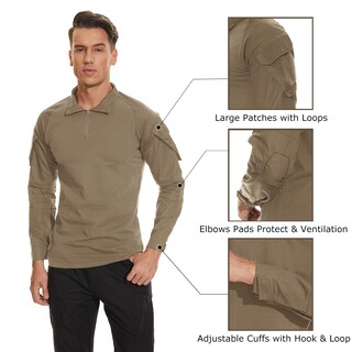 Foto 7 | Camisa Militar Tacvasen De Manga Larga Táctica Caqui Para Hombre - Venta Internacional.
