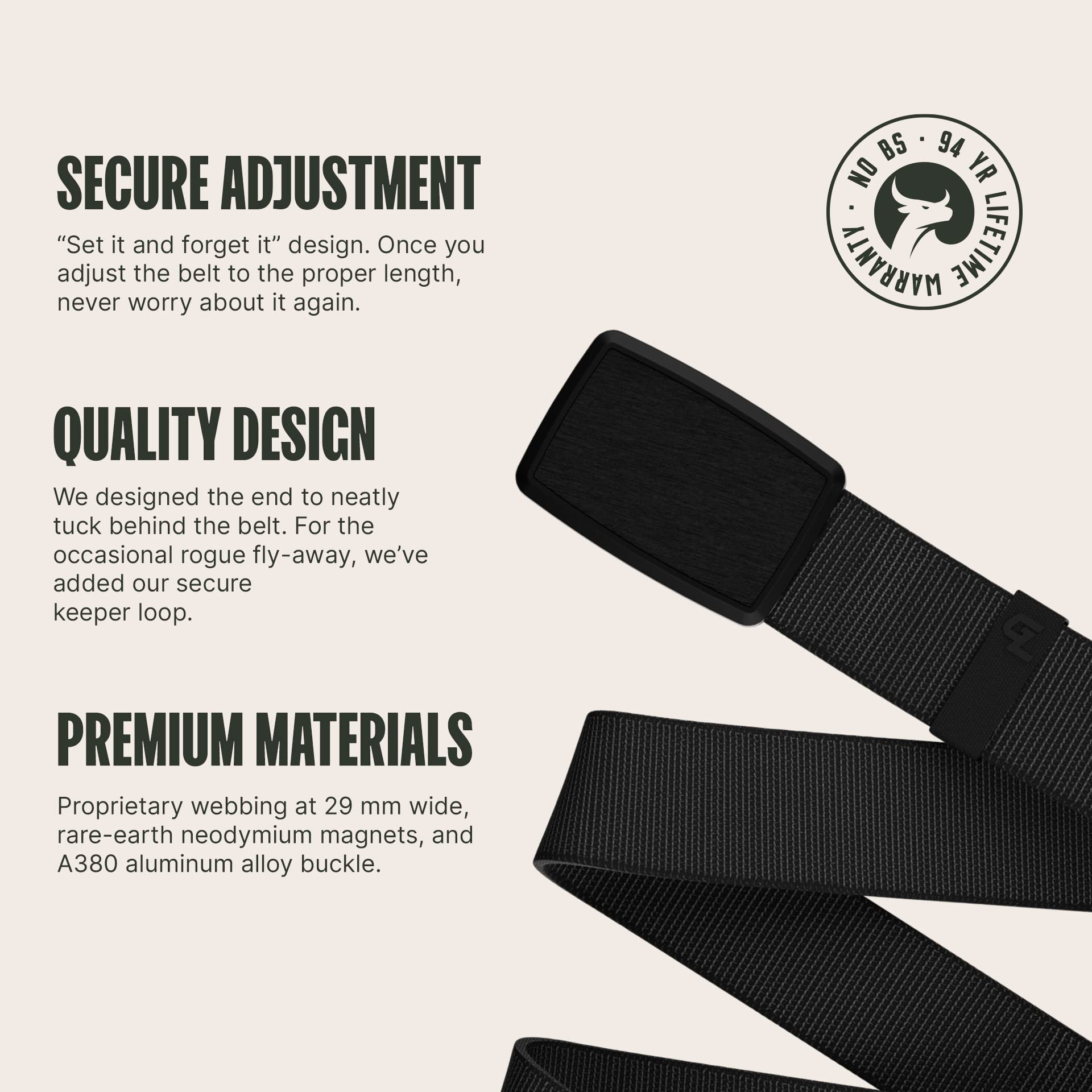 Foto 3 pulgar | Cinturón Belt Groove Life Groove, Perfil Bajo, Negro, Talla X-small - Venta Internacional.