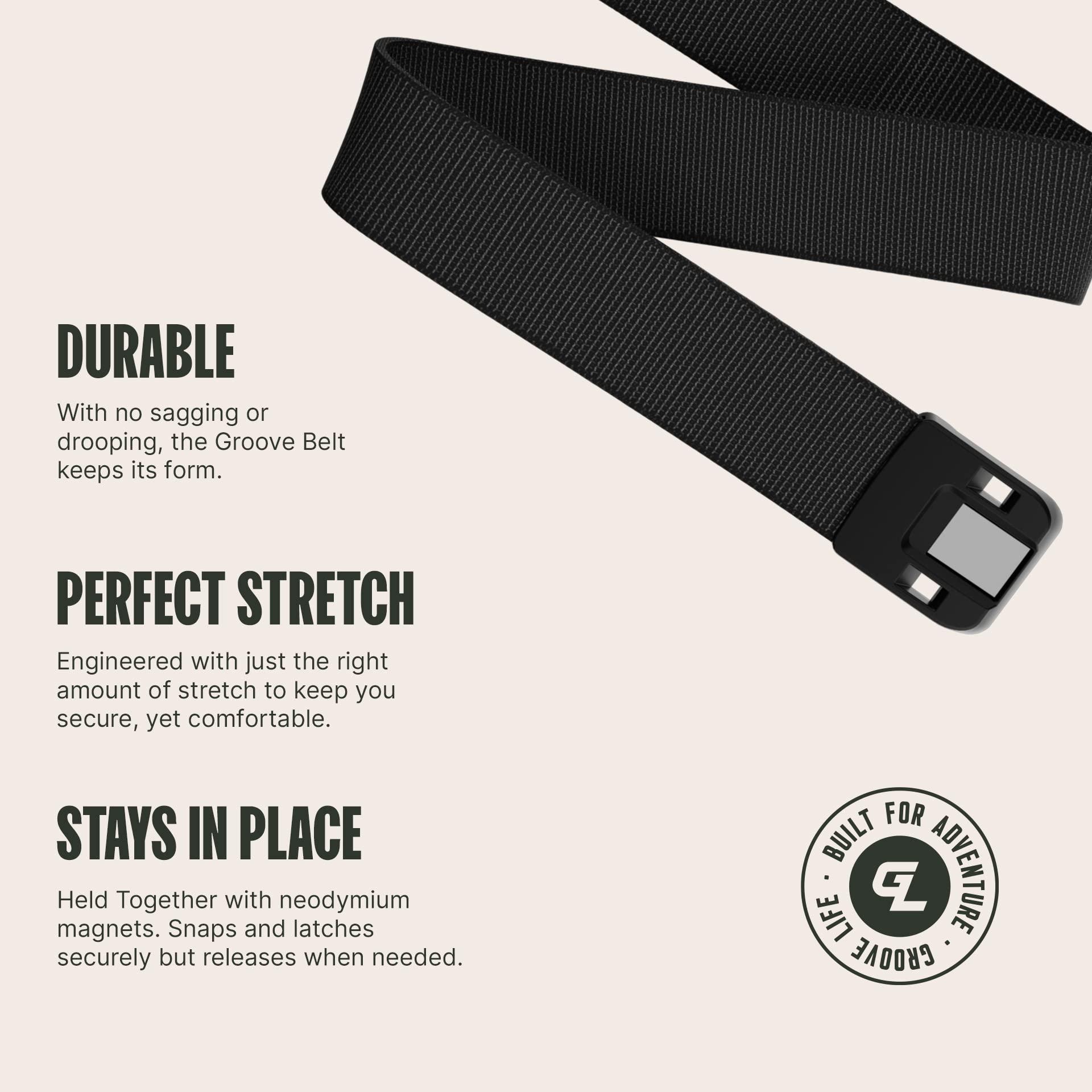 Foto 4 pulgar | Cinturón Belt Groove Life Groove, Perfil Bajo, Negro, Talla X-small - Venta Internacional.