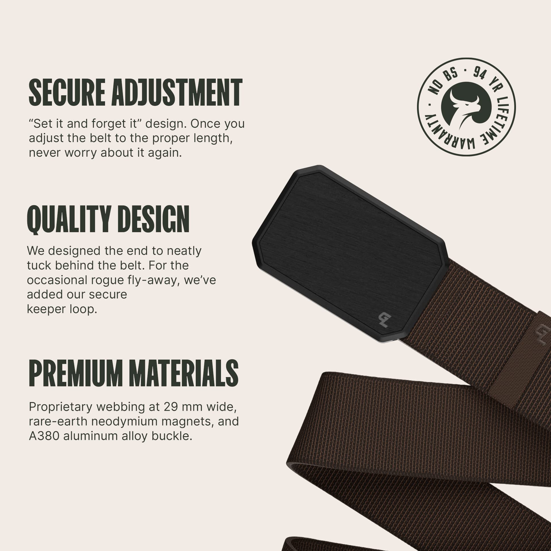 Foto 2 | Cinturón Belt Groove Life Groove De Metal Y Marrón Para Hombre - Venta Internacional.