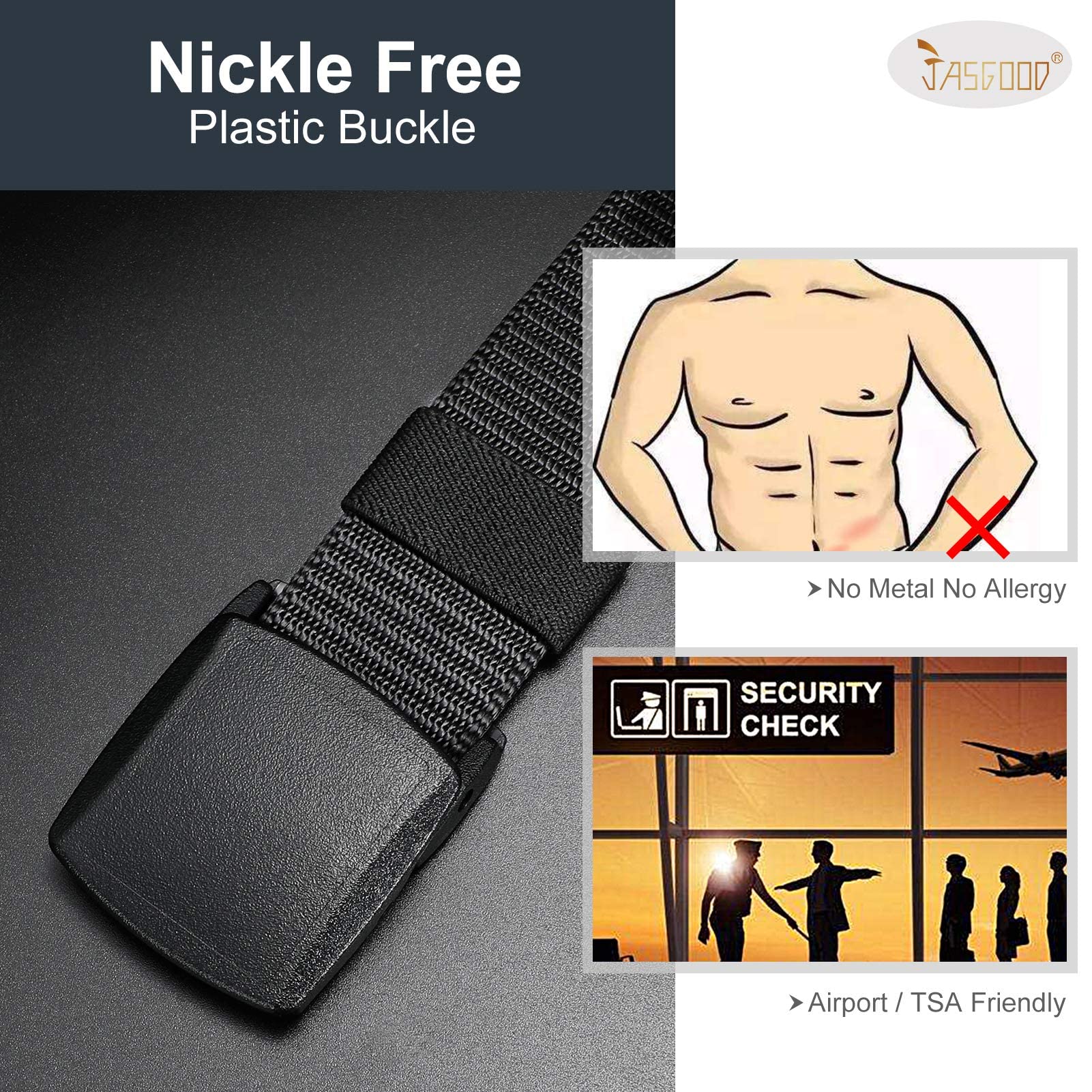 Foto 5 | Cinturón Jasgood De Nailon Militar Táctico Para Hombre, Paquete De 2 Unidades, D-negro+azul - Venta Internacional.