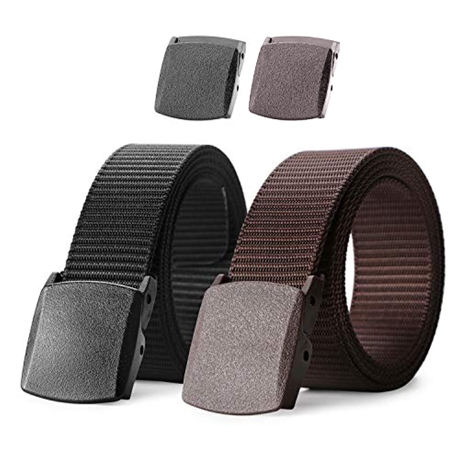 Cinturón Jasgood De Nailon Militar Táctico Para Hombre, Paquete De 2 Unidades, Color Negro Y Café - Venta Internacion