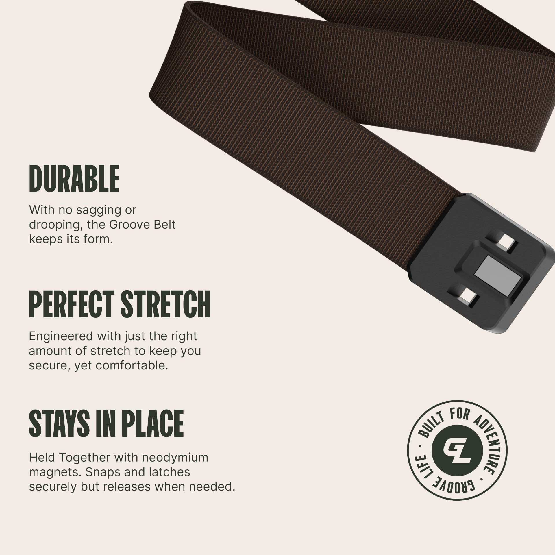 Foto 4 pulgar | Cinturón Belt Groove Life Groove De Metal Y Marrón Para Hombre - Venta Internacional.
