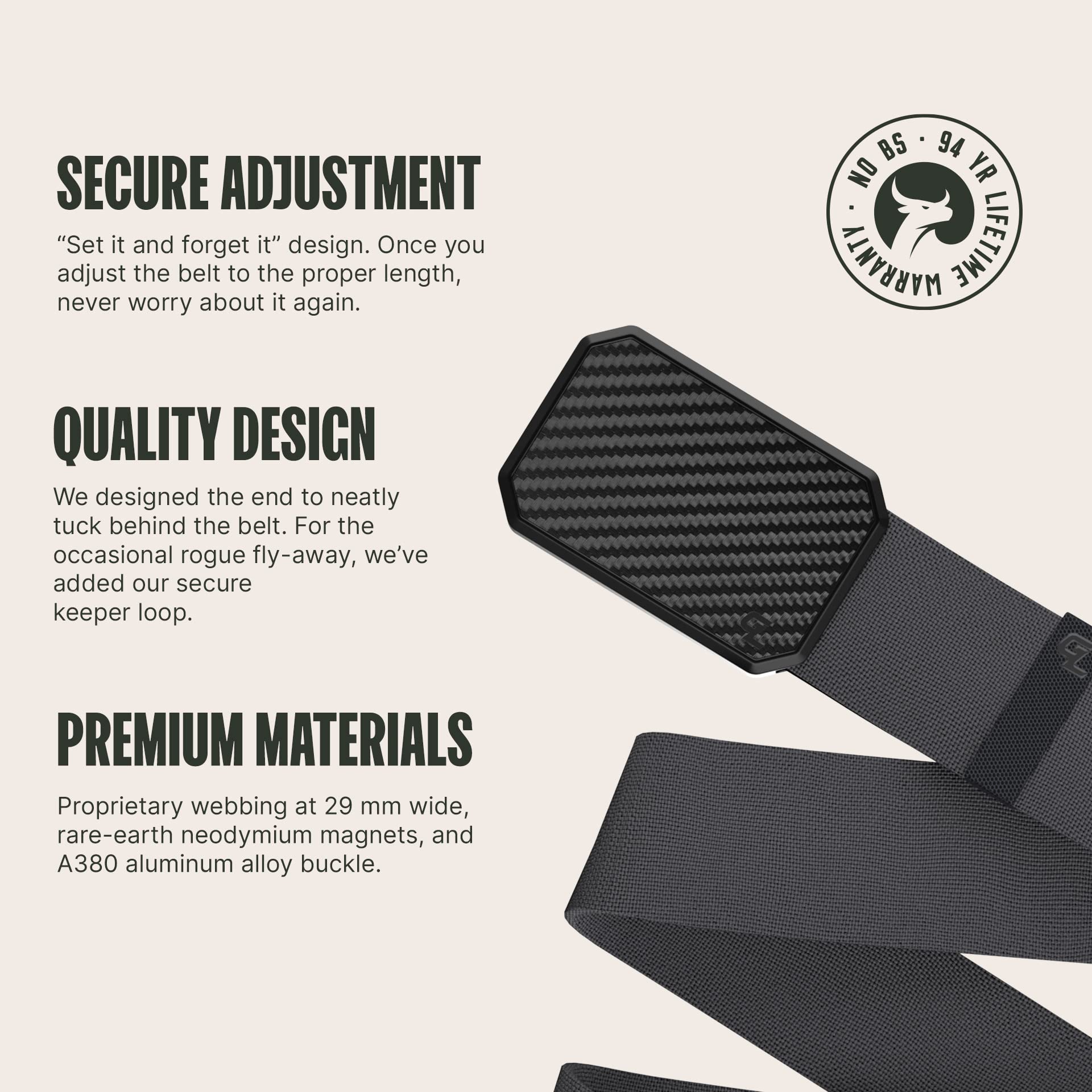 Foto 3 pulgar | Belt Groove Life Groove De Fibra De Carbono/deep Stone Para Hombre - Venta Internacional.