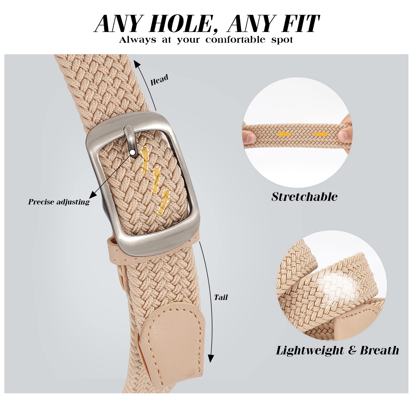 Foto 4 pulgar | Cinturón Trenzado Xzqtive Para Hombre Y Mujer Multicolor - Venta Internacional.