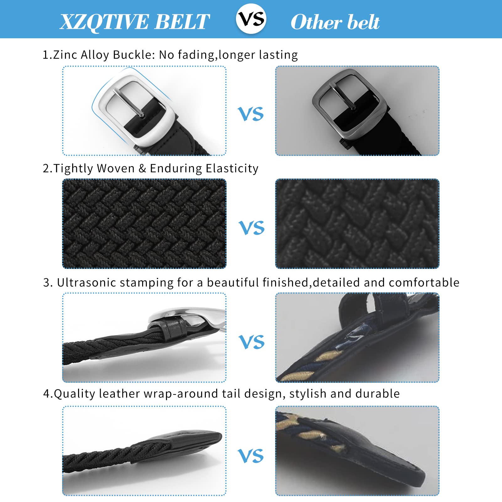 Foto 6 pulgar | Cinturón Trenzado Xzqtive Para Hombre Y Mujer Multicolor - Venta Internacional.
