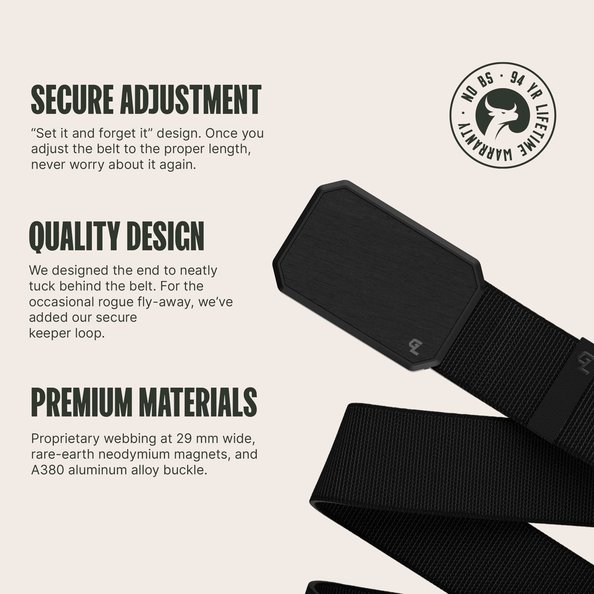 Foto 3 pulgar | Cinturón Belt Groove Life Groove De Metal Y Negro Para Hombre - Venta Internacional.