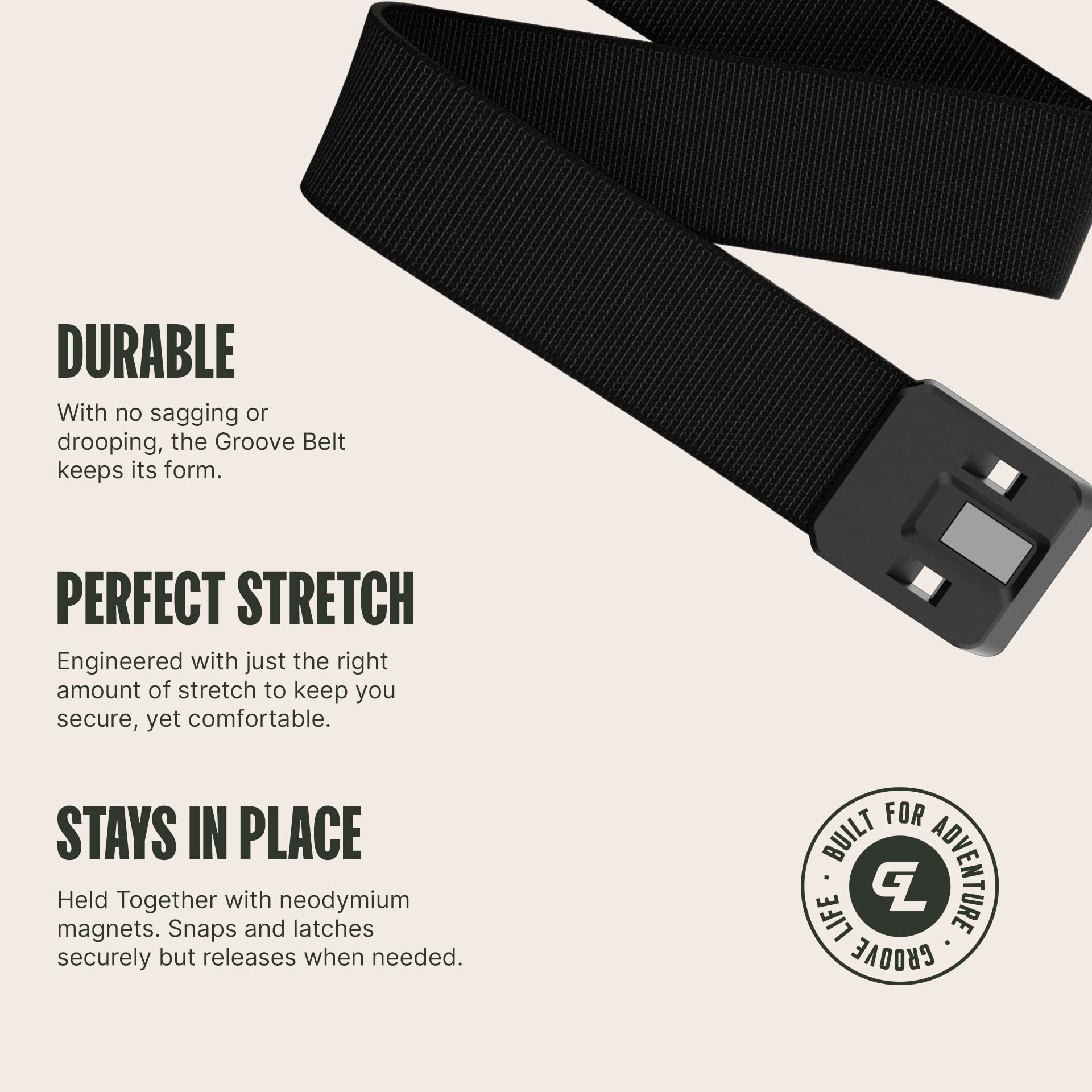 Foto 4 pulgar | Cinturón Belt Groove Life Groove De Metal Y Negro Para Hombre - Venta Internacional.