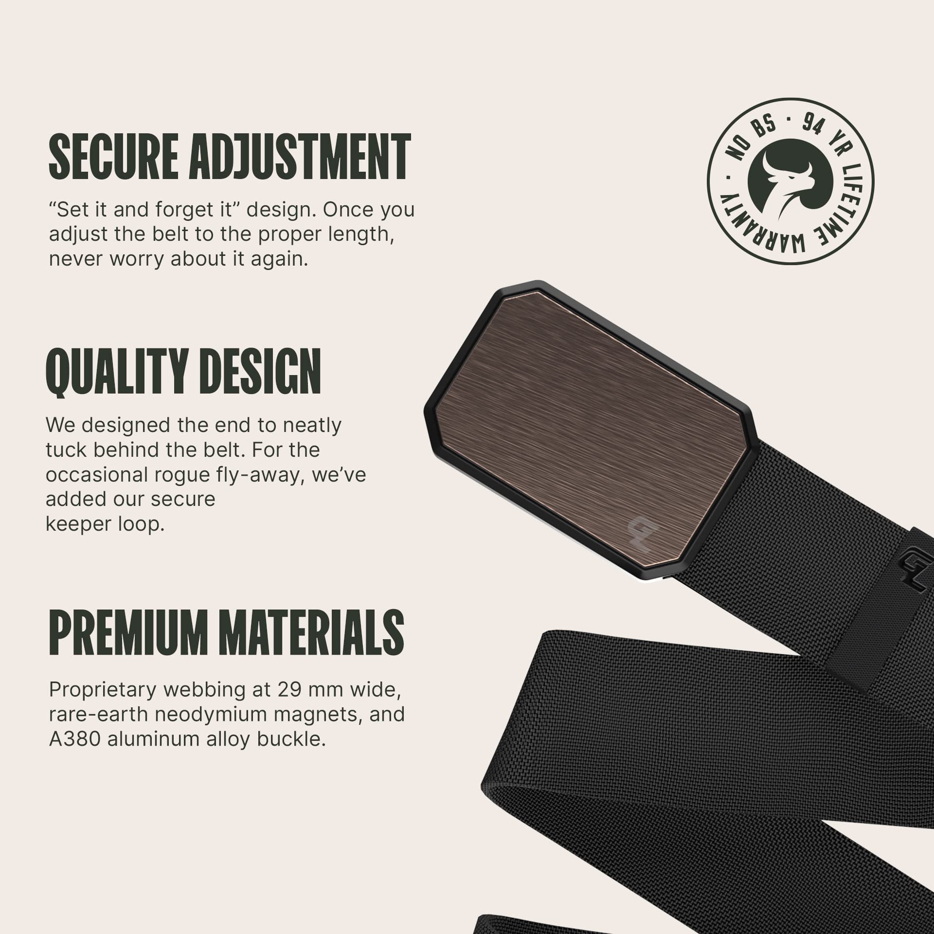 Foto 2 | Cinturón Belt Groove Life Groove Bronce/negro Para Hombre - Venta Internacional.