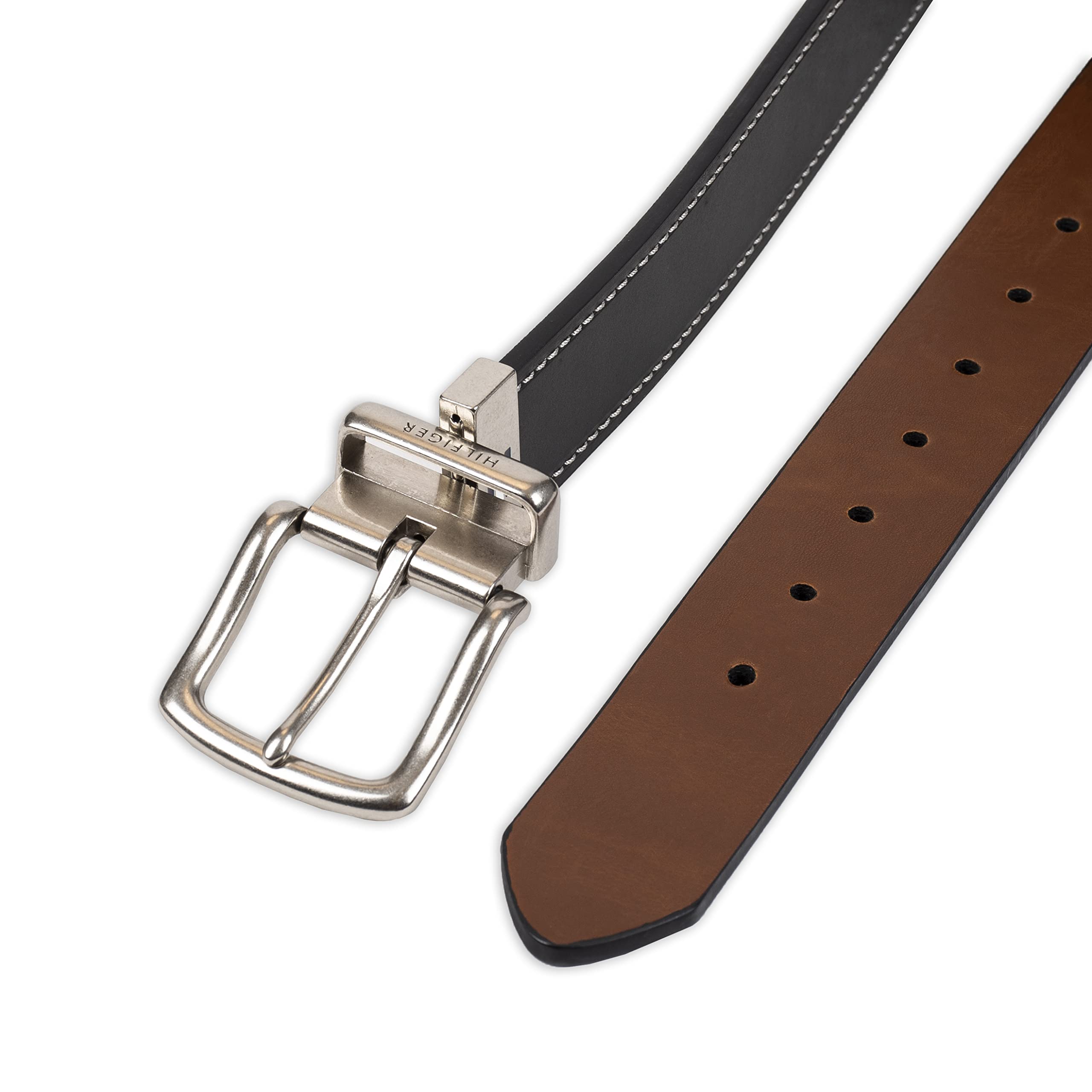 Foto 5 | Cinturón Tommy Hilfiger Reversible De Piel Casual Negro/marrón - Venta Internacional.