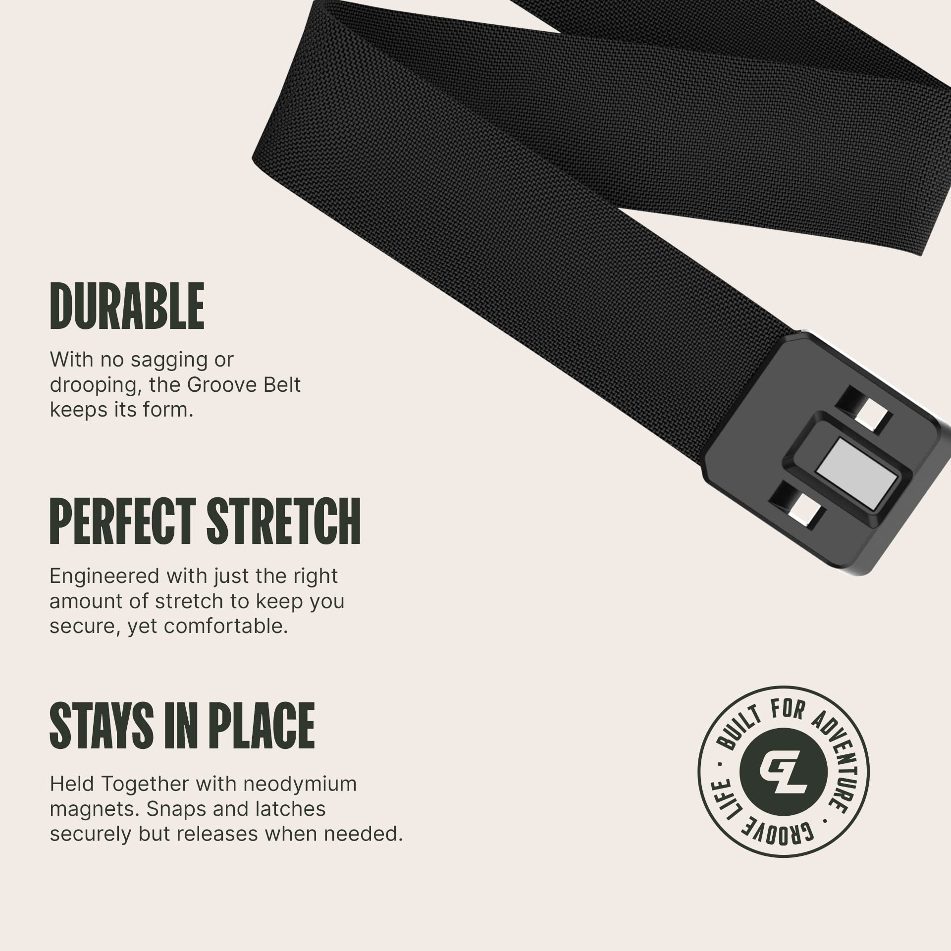 Foto 3 | Belt Groove Life Hero Groove Flag Negro/negro Para Hombre - Venta Internacional.
