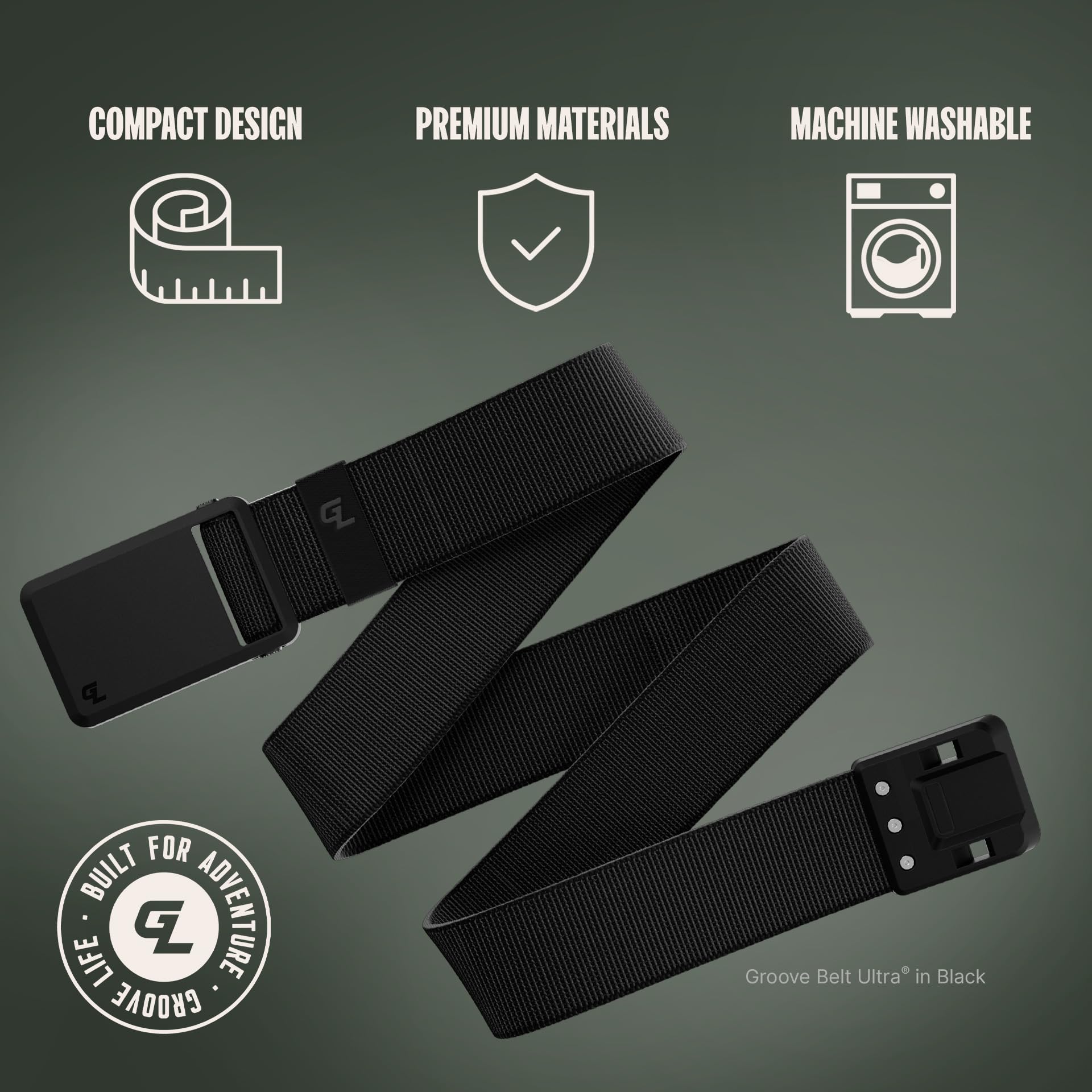 Foto 3 pulgar | Cinturón Belt Groove Life Groove Ultra Negro/negro Para Hombre - Venta Internacional.