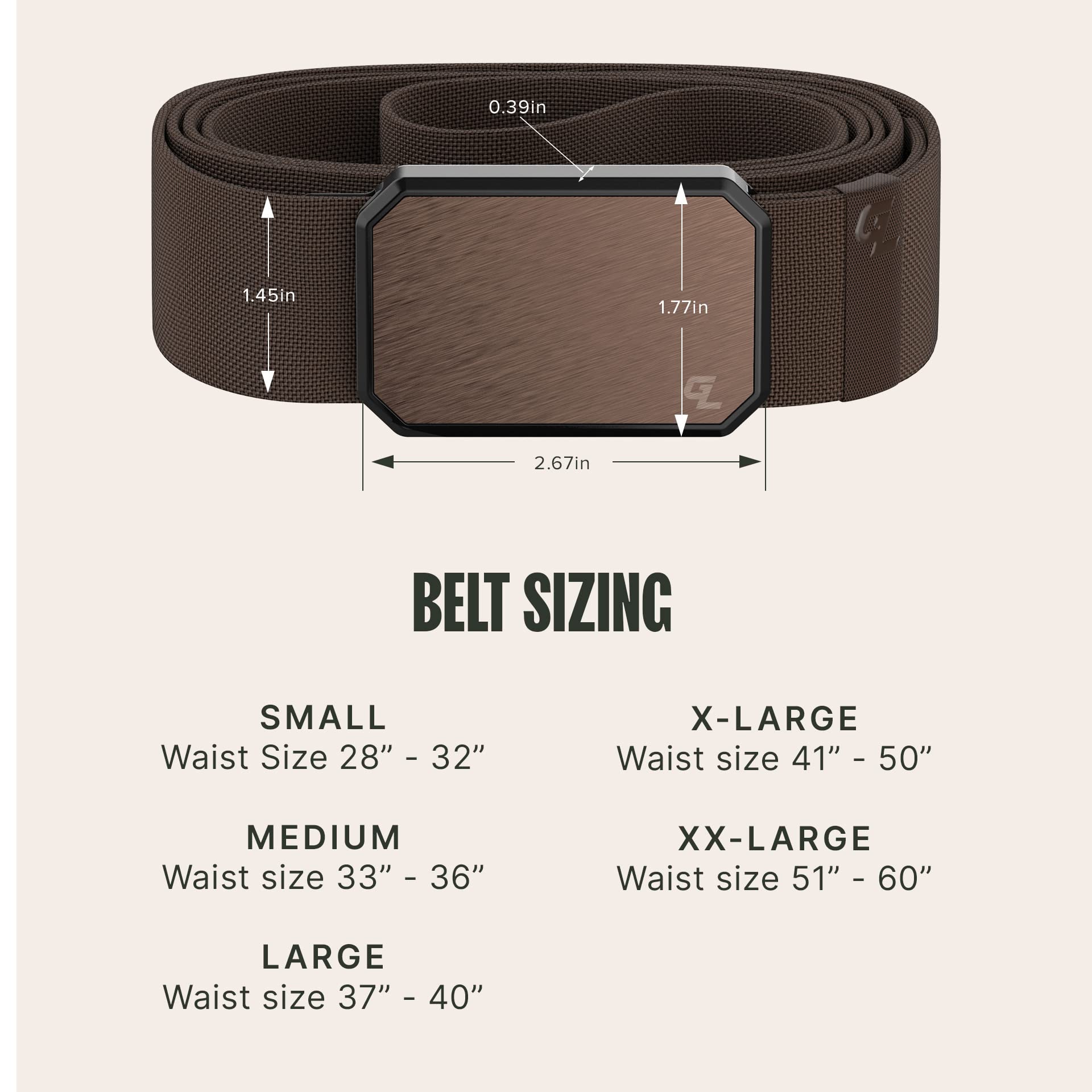 Foto 7 pulgar | Cinturón Belt Groove Life Groove De Nailon Elástico Para Hombre, Color Bronce/marrón - Venta Internacional.