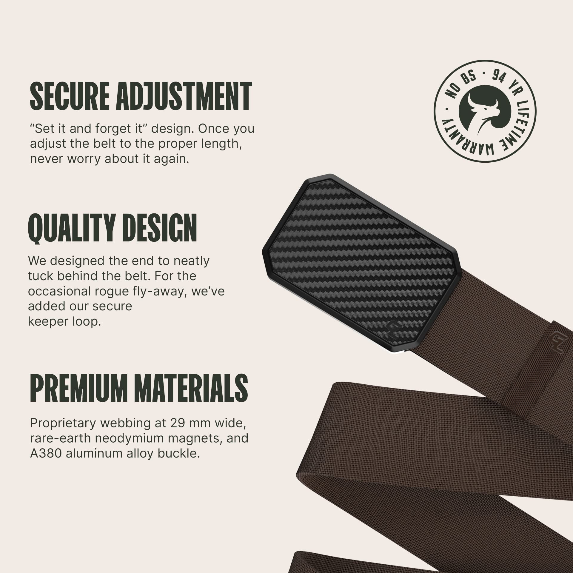 Foto 3 pulgar | Belt Groove Life Groove De Fibra De Carbono/marrón Para Hombre - Venta Internacional.