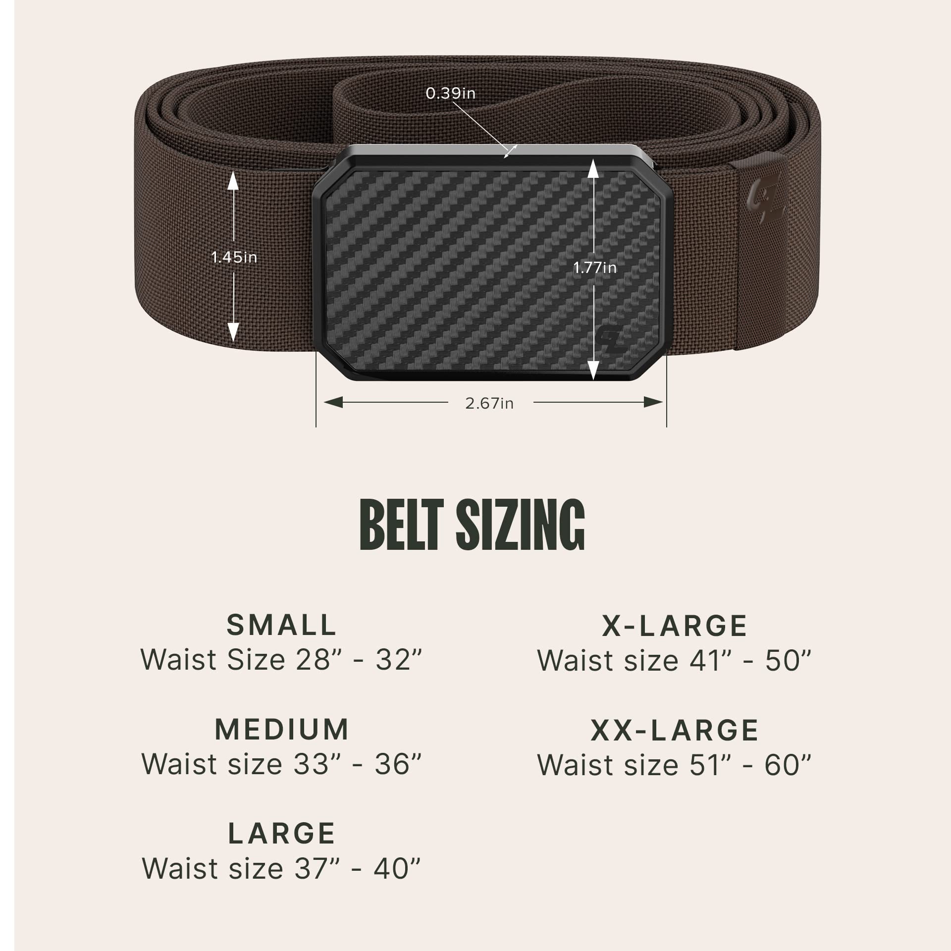Foto 7 pulgar | Belt Groove Life Groove De Fibra De Carbono/marrón Para Hombre - Venta Internacional.