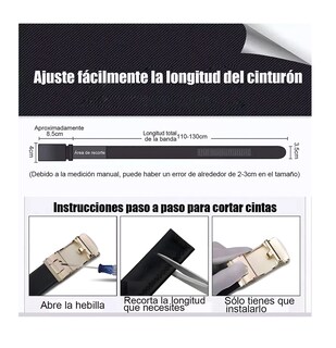 Foto 4 | Cinto para Hombre Cuero Pu 2 Piezas
