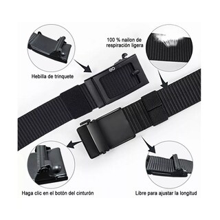 Foto 2 | Cinturones Tácticos De Nailon Ajustables 125cm 2pzs Eo Safe Imports Esi-6237-1 Negro