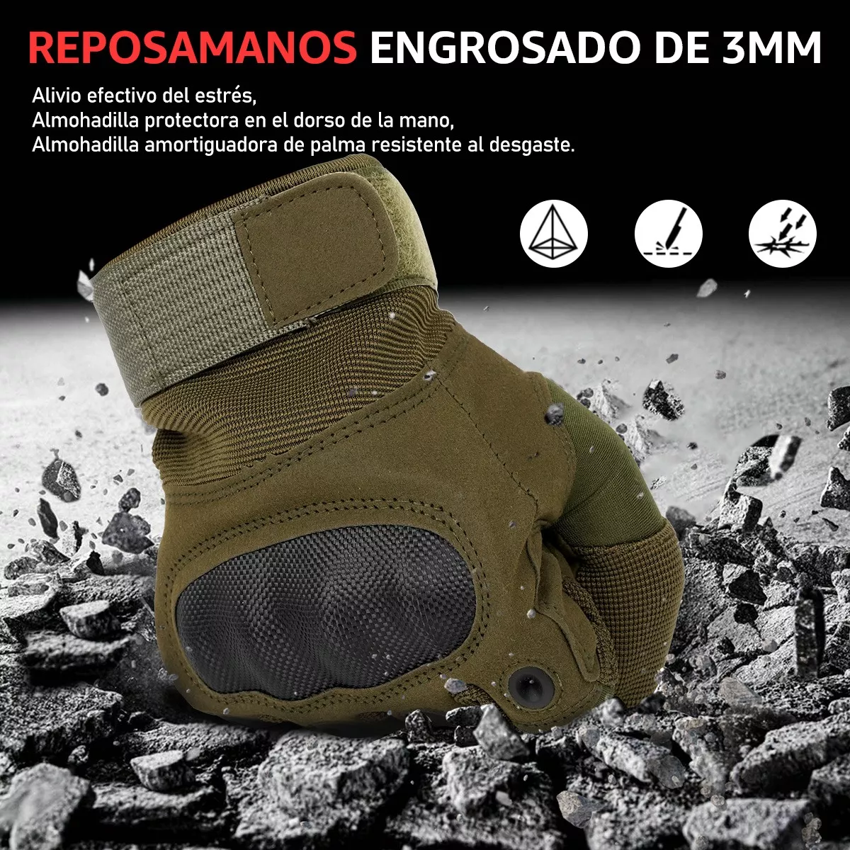 Foto 4 pulgar | Guantes Tácticos Eo Safe Imports Esi10674 Verdes Talla Xl para Motociclista