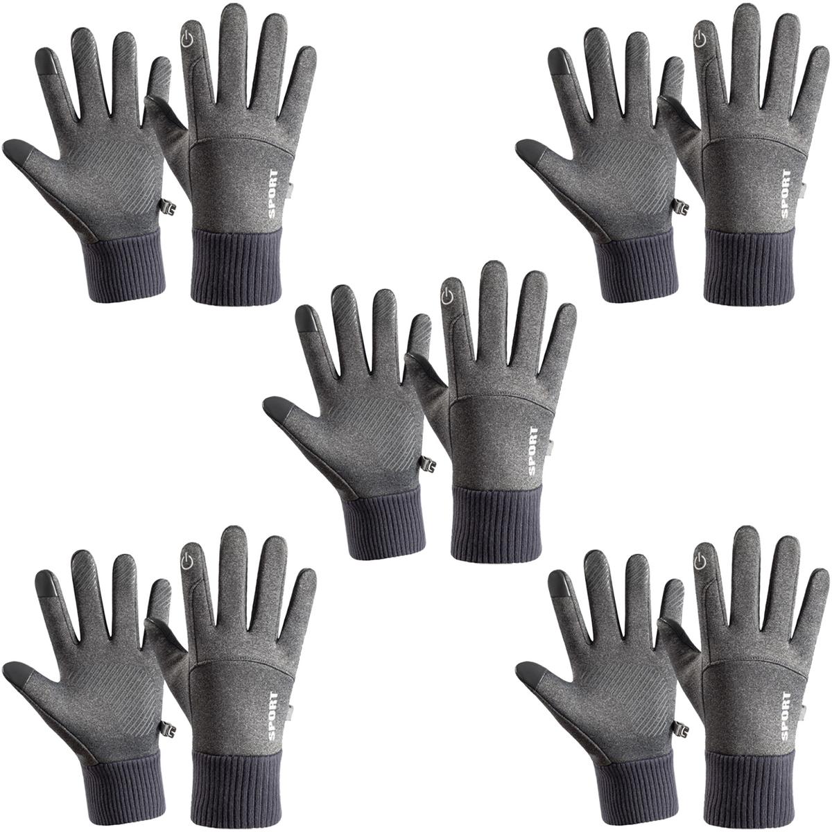 Guantes Acolchados Térmicos Aerox Mxgiy-015 5 Pares Gris Claro