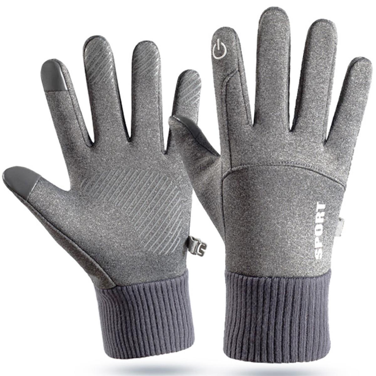 Guantes Térmicos De Vellón Antifrío Aerox Mxgiy-011 1 Par Gris Claro