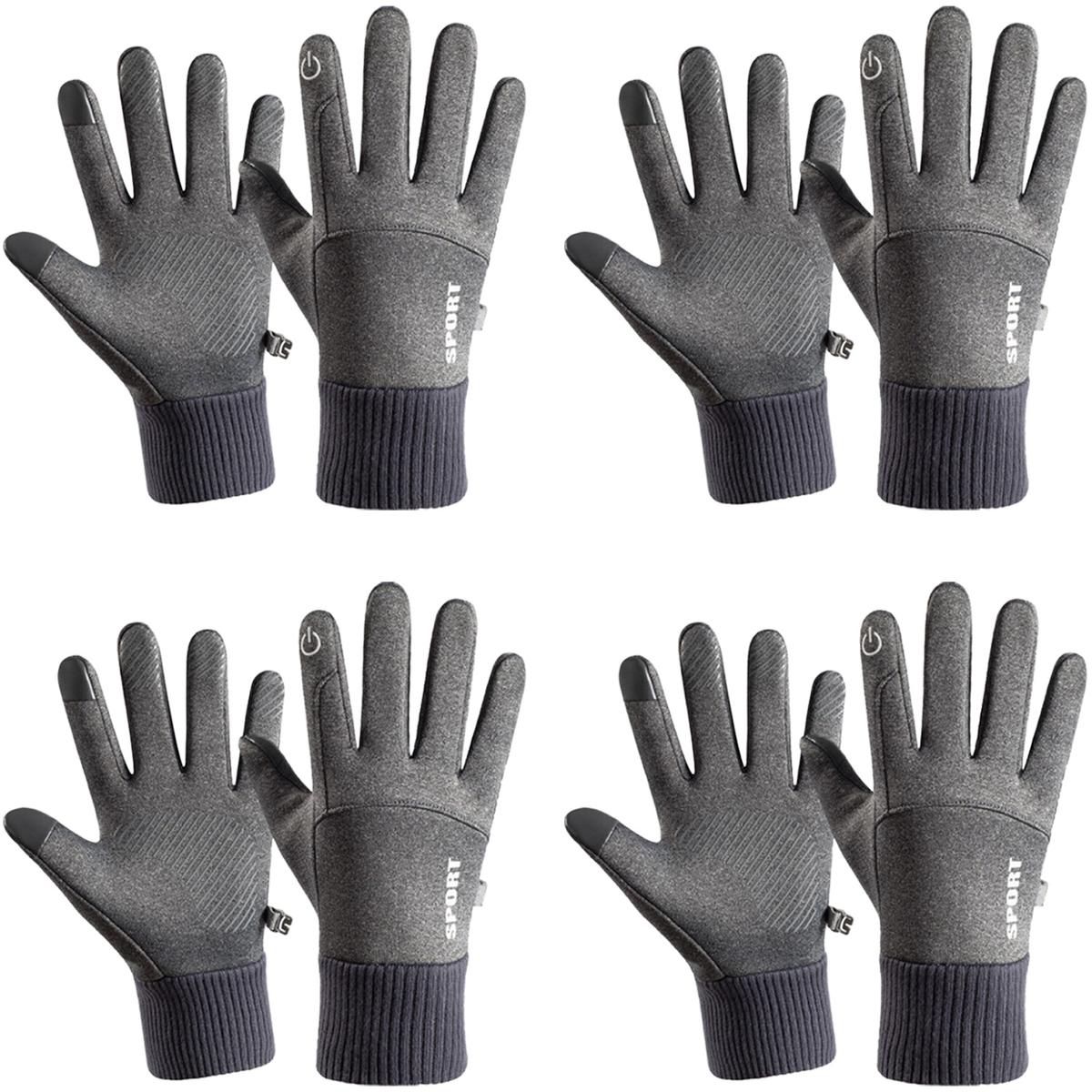 Guantes De Invierno Climas Fríos Aerox Mxgiy-009 4 Pares Gris Claro