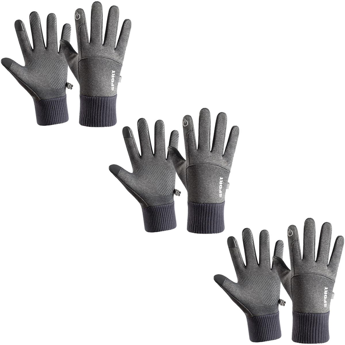 Guantes de Invierno Aerox Mxgiy-003 3 Pares Gris Claro