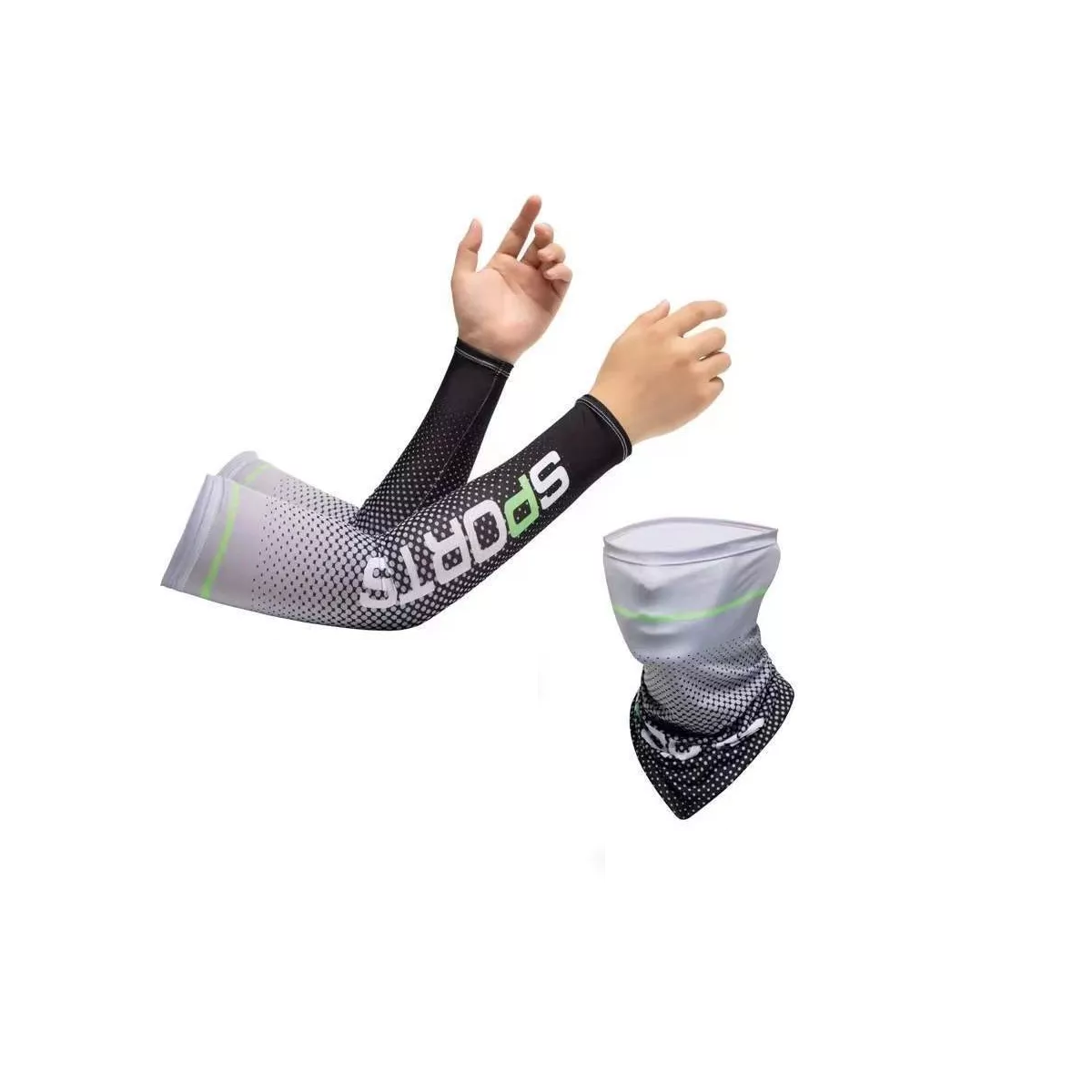 Kit de Seda Hielo Bandana y Mangas de Protección Uv Unisex Eo Safe Imports Color Gris