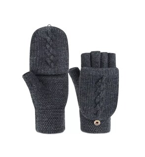 Foto 1 | Guantes Tejidos Belug Gris Oscuro Dedos Descubiertos para Hombre