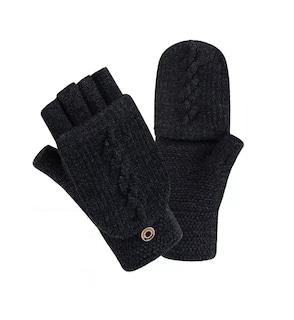 Foto 1 | Guantes Tejidos Belug Negros Dedos Descubiertos para Hombre