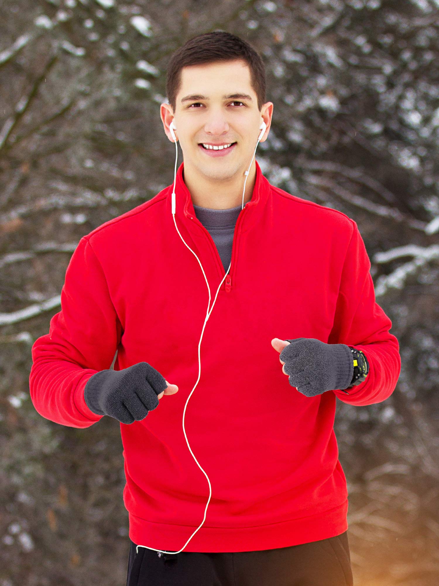 Foto 8 pulgar | Guantes Satinior de Punto Elástico para Invierno 2 Pares - Venta Internacional