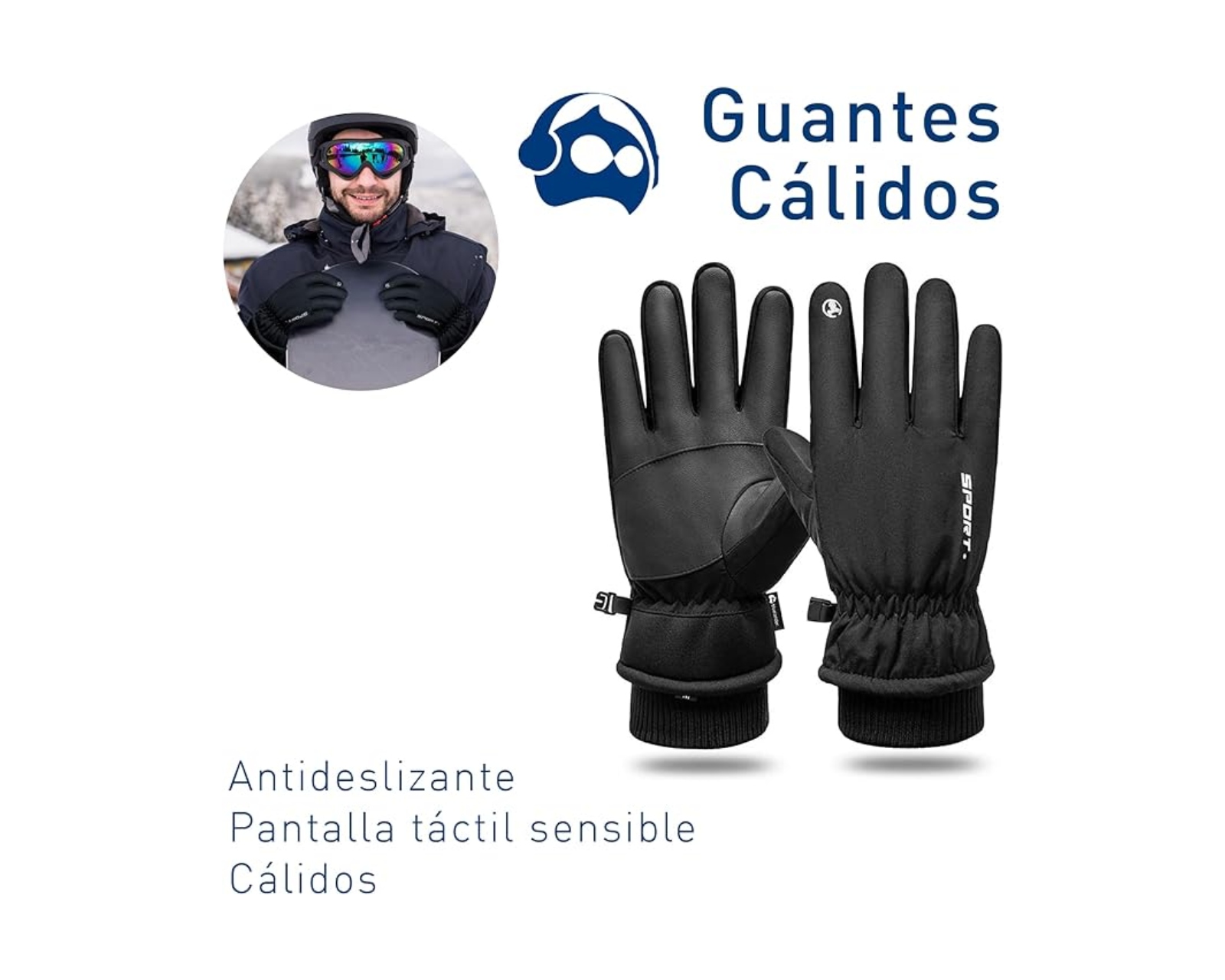 Foto 3 pulgar | Guantes Bluelander Negros Unisex