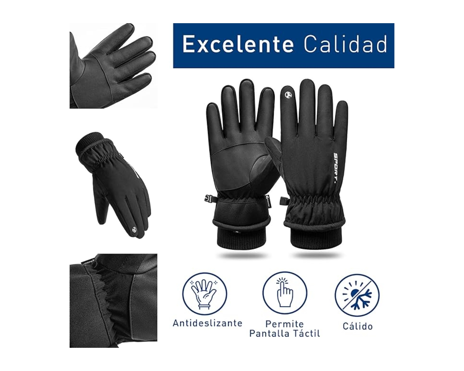 Foto 5 | Guantes Bluelander Negros Unisex