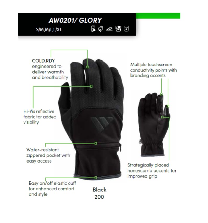 Foto 4 pulgar | Guantes Adidas Winter Performance Glory Running Negros - Venta Internacional.