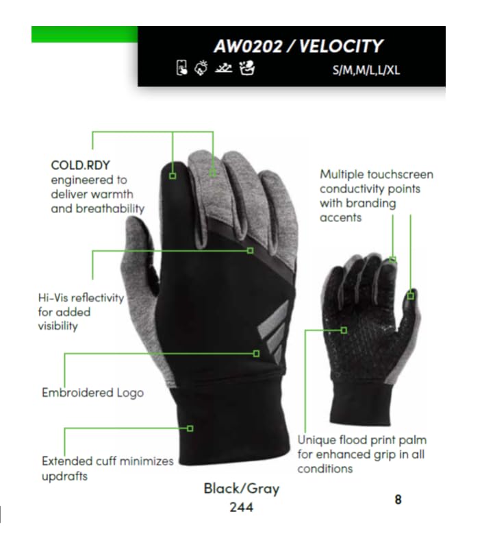 Foto 3 | Guantes Adidas Winter Performance Velocity Running Reflective - Venta Internacional.