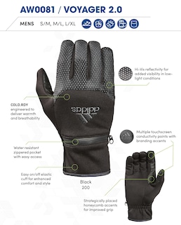 Foto 3 | Guantes Adidas Winter Performance Voyager 2.0 Reflective Black - Venta Internacional.