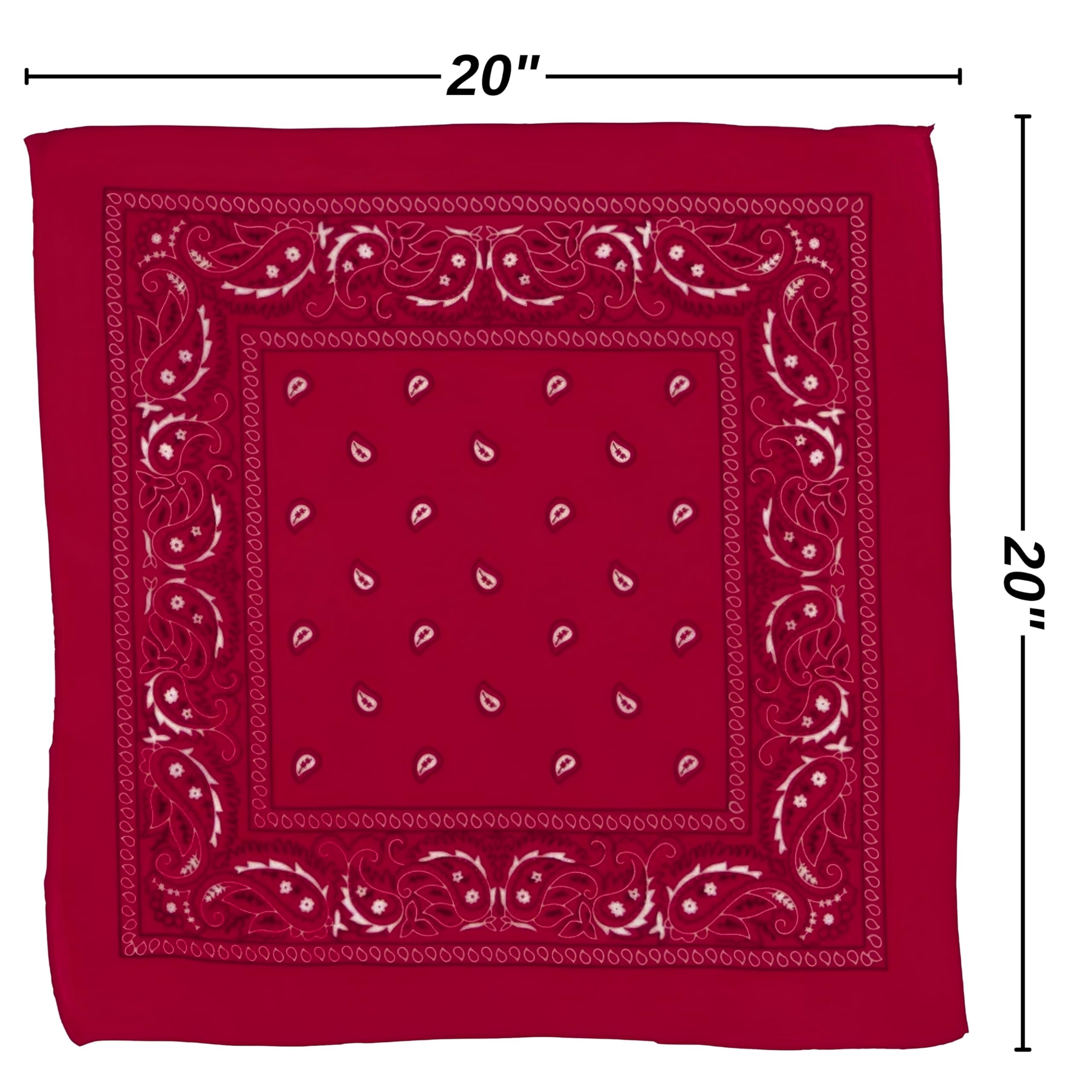 Foto 4 pulgar | Bandana Amscan Classic Red Paisley 20x20 Cm Para Exteriores - Venta Internacional.