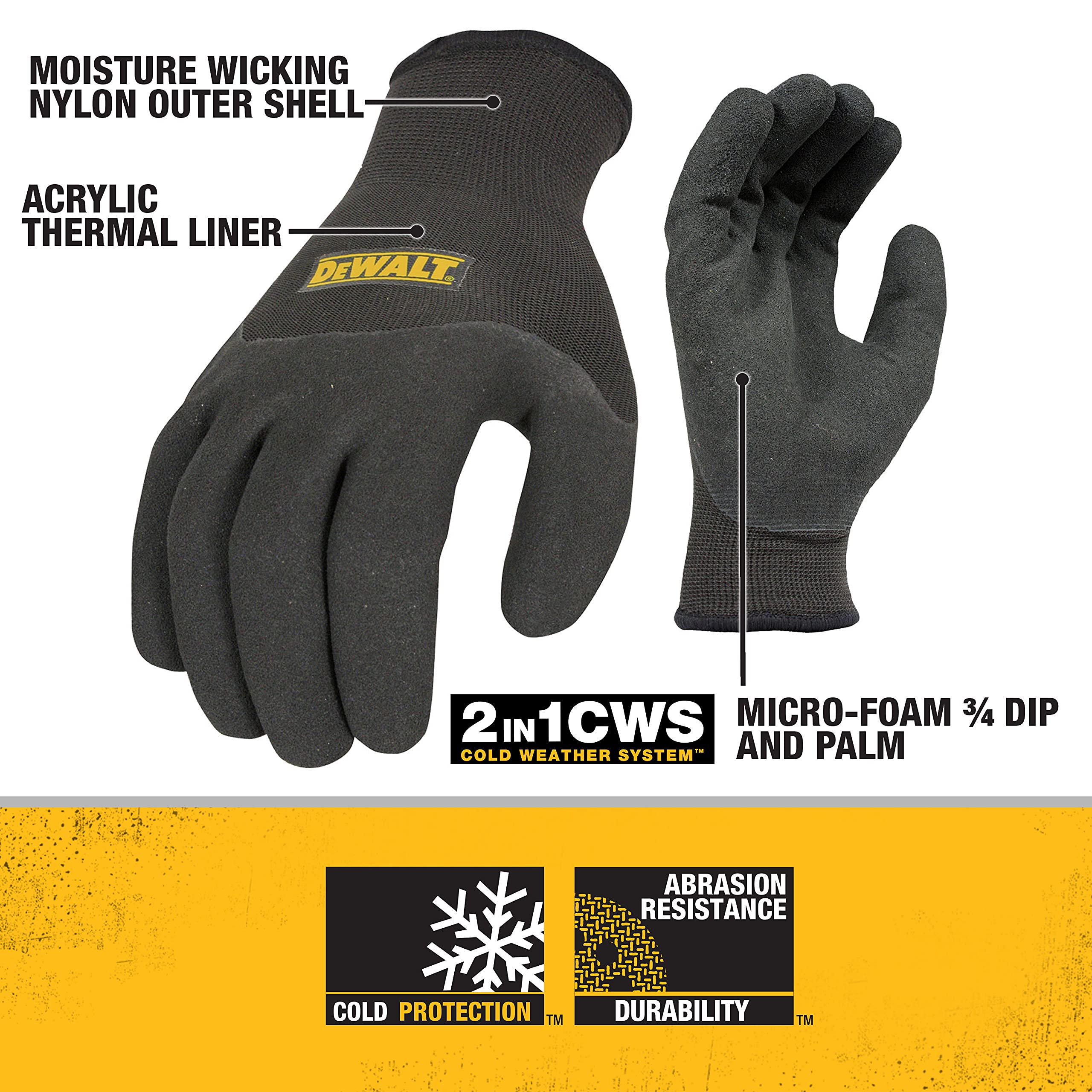 Foto 3 pulgar | Guante De Trabajo Dewalt Dpg737, Con Guante Térmico, Talla Xl - Venta Internacional.
