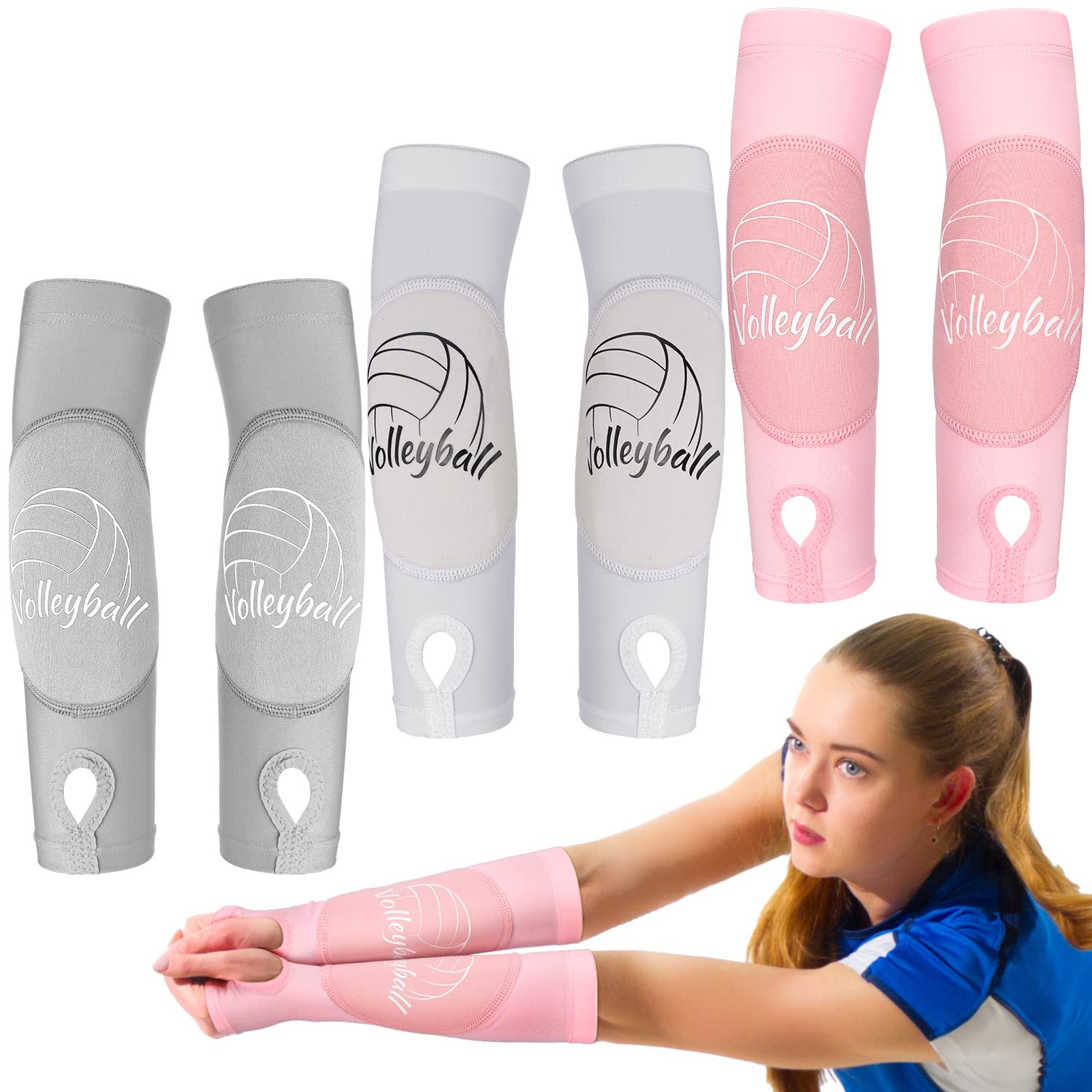 Foto 2 pulgar | Manguitos De Voleibol Yinder Para Jóvenes Con Protector De Muñeca, 3 Pares - Venta Internacional.