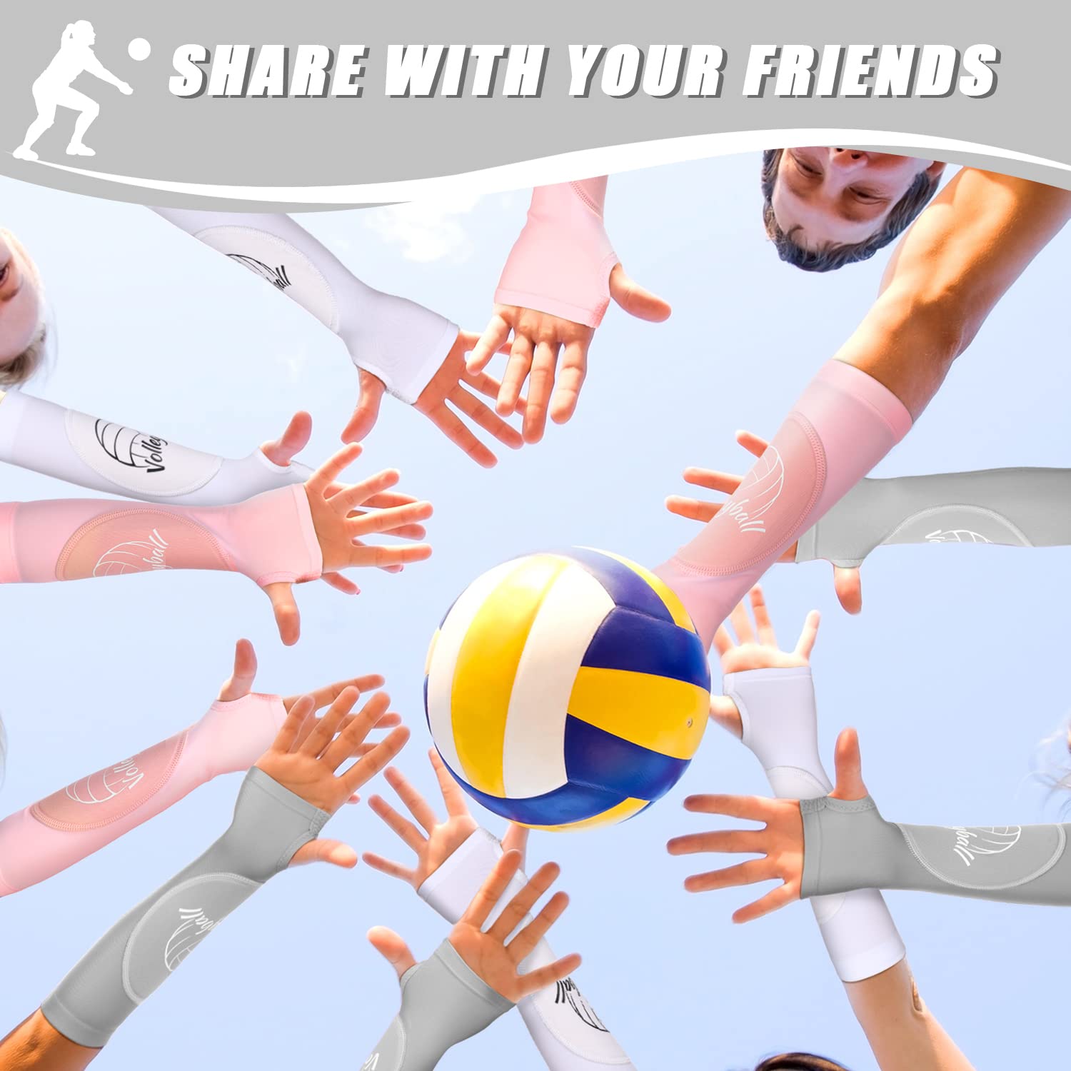 Foto 7 pulgar | Manguitos De Voleibol Yinder Para Jóvenes Con Protector De Muñeca, 3 Pares - Venta Internacional.