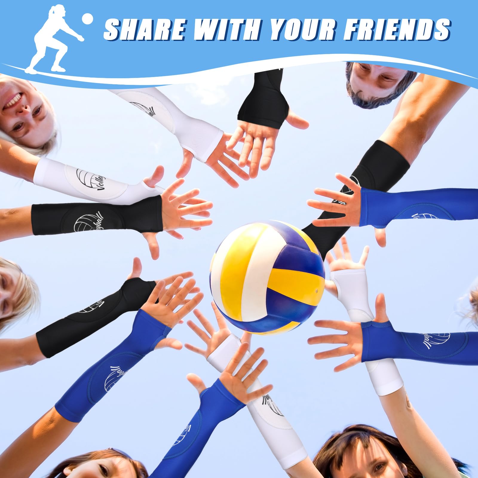 Foto 4 pulgar | Manguitos De Voleibol Yinder Para Jóvenes Con Protector De Muñeca, 3 Pares - Venta Internacional.