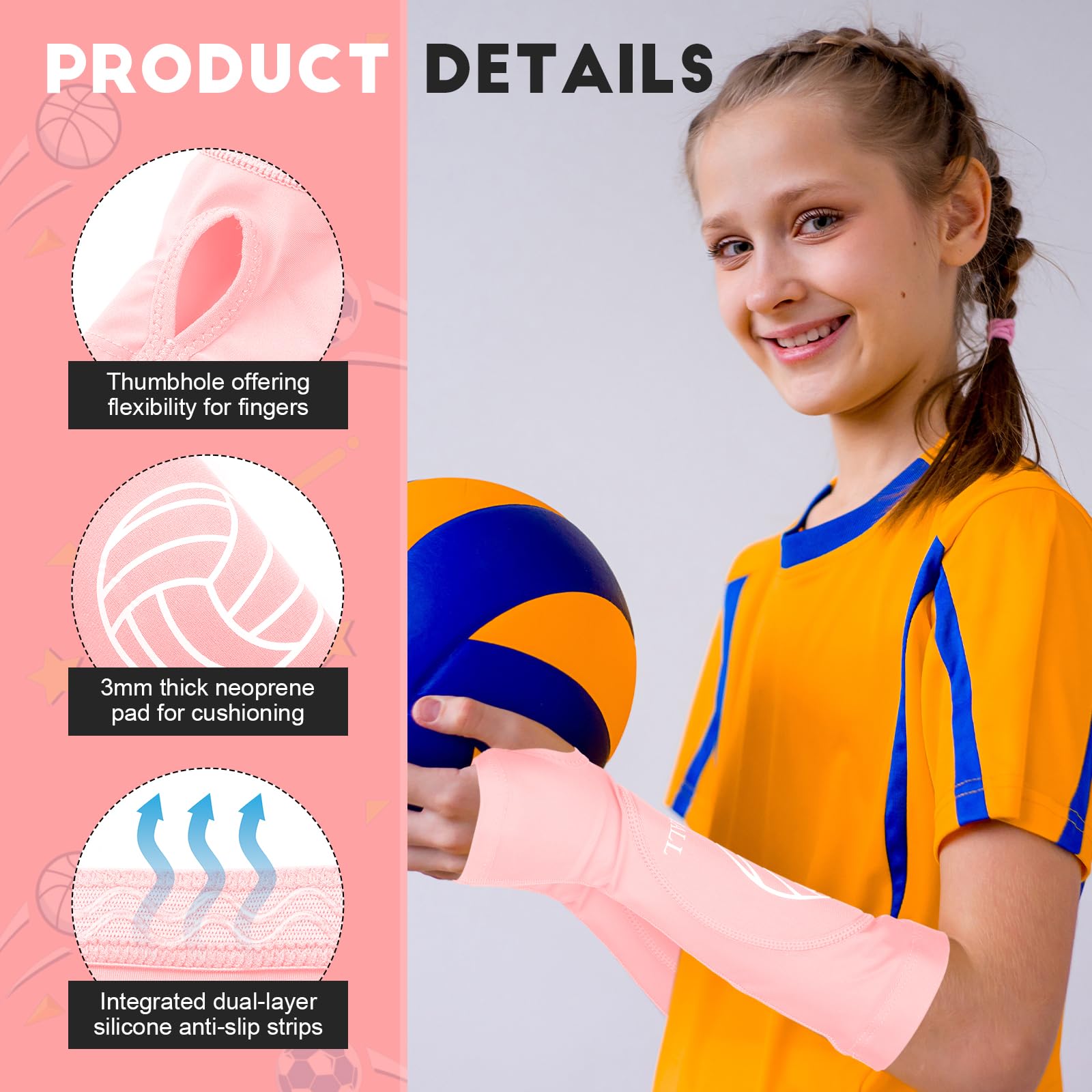 Foto 4 pulgar | Mangas De Voleibol Shappy Para Niños, Niñas Y Adolescentes - Venta Internacional.