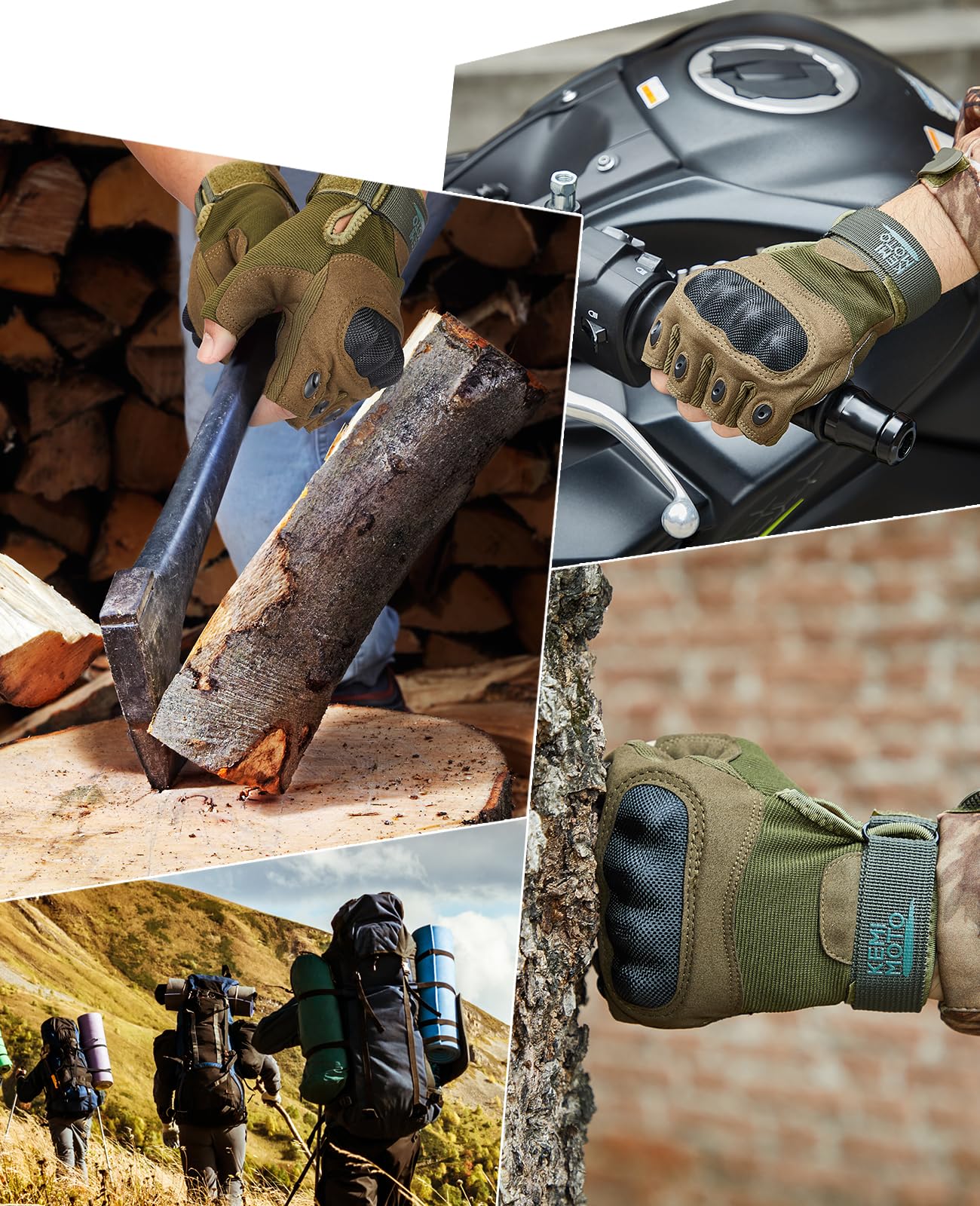 Foto 6 pulgar | Guantes Tácticos Kemimoto Fingerless Para Hombre Y Moto - Venta Internacional.